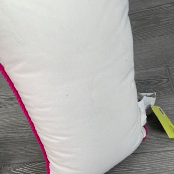 2017 Hobby Lobby The Spring Shop Throw Pillow Floral Embroidered Teal Pink White - Picture 6 of 9